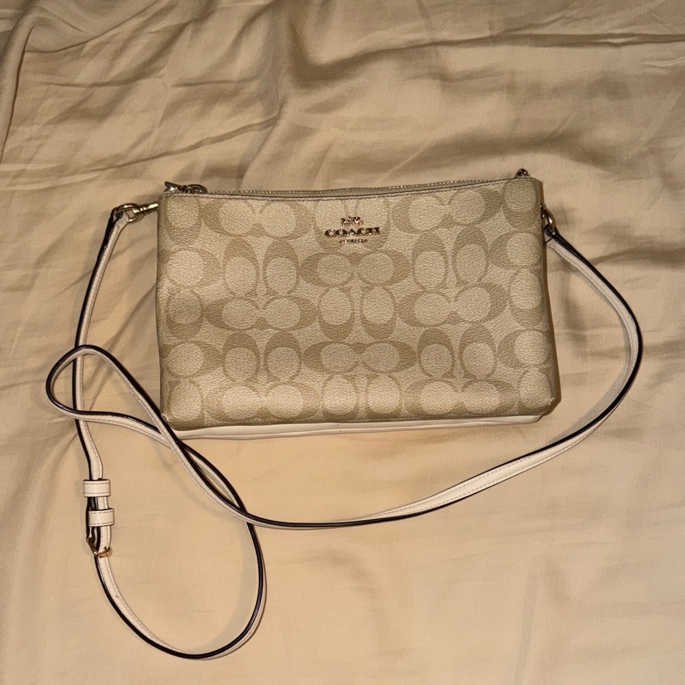 Coach Signature Beige Crossbody Bag